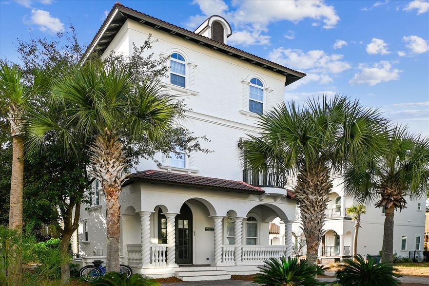 Nestled within the exclusive gated community of Palmeira Villas at Seagrove Beach, this luxurious four bedroom property offers a dream beach lifestyle. Curated with exquisite finishes and high-end furnishings, the property boasts four spacious en-suite bedrooms and a heated private pool, presenting the ideal beach getaway. The stellar location, just a 5-minute stroll to the beach and 2 miles from Seaside, makes it even more attractive. A delightful kitchen, equipped with stainless steel appliances, a large pantry, granite countertops, and island seating for six, is perfect for entertaining. The heated splash pool and a comfortable living area with a large sectional sofa provide a perfect setting for ultimate coastal relaxation.