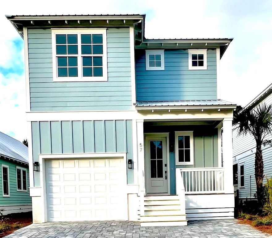 30A Beach home custom built 2022, Short walk to Gulf Place beach access, restaurants and shopping. This home features 4 bedroom w/ 4 en-suite baths.Open concept plan with a full bedroom and full bath on 1st floor. The 2nd floor has 3 bedrooms including a large master bedroom w/ coffee bar & walk-in closet w/ spa like bath, floor to ceiling tile shower, duel sinks. Also on 2nd floor is the laundry, a separate flex space w/ barn door can be used as an office, gym or bunk room. Beautiful upgrade finishes throughout the home. Kitchen features quartz countertops with waterfall island, stainless steel appliances with gas range.