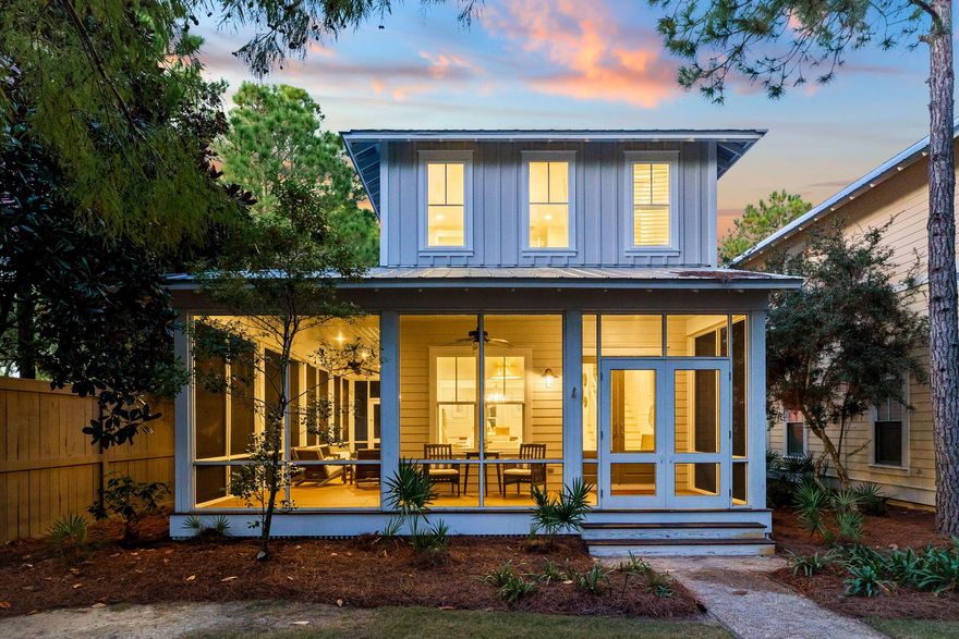 Experience elegance in WaterColor with this fully furnished, professionally decorated 5-bedroom, 5-bathroom retreat. Overlooking a peaceful park, this home offers a spacious wrap-around porch and outdoor living area, set in a quiet area with no through traffic. Enjoy the convenience of being just steps from WaterColor Crossings' shops, dining, and the Trolley stop.The main level features a luxurious master suite, a gourmet kitchen with quartz countertops and all new appliances, and an open-concept living and dining area ideal for entertaining. Upstairs, find a cozy lounge, a second master suite, a playful bunk room, and two more bedrooms. Residents enjoy premium amenities, including a gulf-front Beach Club, 10 pools, a Tennis Center, Camp WaterColor, and the Boathouse on Western Lake.