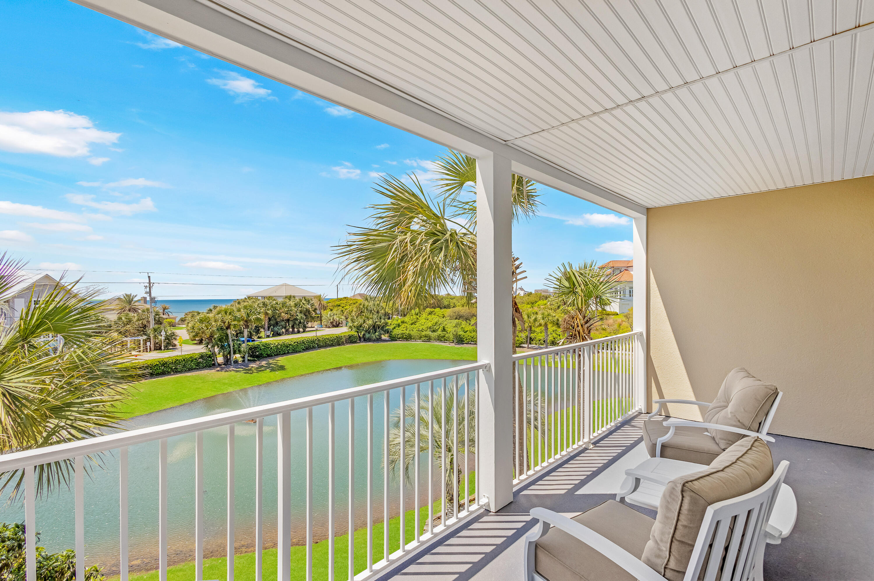Wake up to stunning Gulf views and enjoy the sea breeze from your private, covered balcony. This coastal retreat features hard surface flooring in main areas and an updated kitchen with white cabinetry, granite countertops, and a subway tile backsplash. Each bedroom has a private ensuite for comfort and privacy. A built-in hallway bunk with storage adds flexibility--easily converted to a double bunk! The open-concept layout offers Gulf views from the living, dining, and kitchen areas. Offered furnished, your vacation home, rental, or full-time residence awaits. Nestled within the Gulf Place community of 30A, this residence offers an array of exclusive resort style amenities and multiple private beach access points. Immerse yourself in the resort-like atmosphere with access to three pools, soothing hot tubs, a well-appointed grilling area, tennis courts, and a lively shuffleboard court. For those who appreciate nature, meandering walking trails and serene green spaces provide opportunities for relaxation and rejuvenation.
If you're seeking entertainment and culture, look no further. The nearby expansive outdoor amphitheater plays host to a diverse range of events and concerts, ensuring there's always something exciting on the horizon. And when it comes to dining and shopping, Gulf Place offers a delightful selection of establishments that cater to every taste and desire.
Experience the pinnacle of coastal living in this 30A condo, where stunning views, modern elegance, and a wealth of amenities converge to create the ultimate retreat. Your beachside paradise awaits.