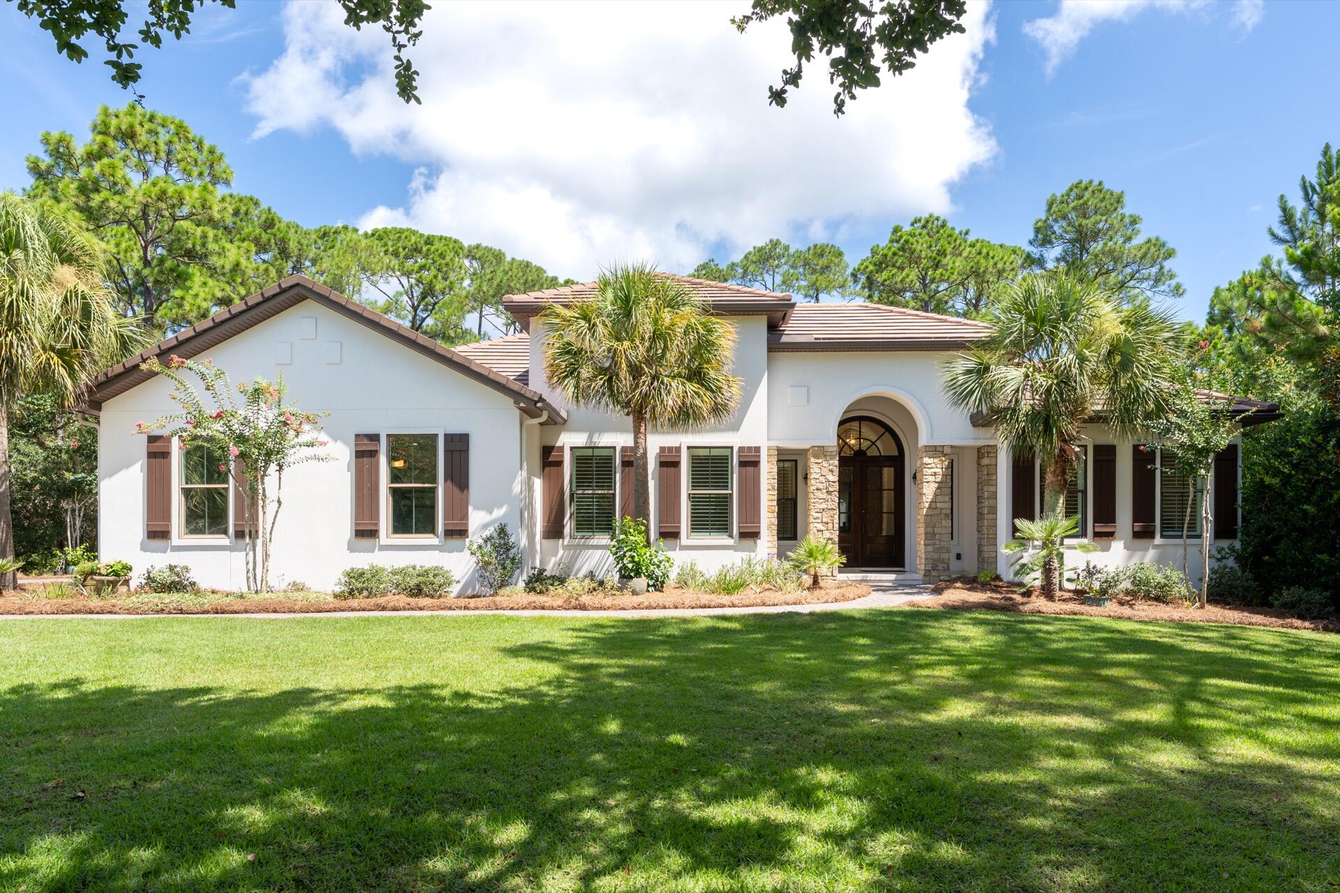 Florida Living at its Finest!!Tucked Away in the Private Gated Community of Burnt Pine at Sandestin Golf and Beach Resort is this VERY PRIVATE ONE LEVEL, OPEN FLOOR PLAN, 3 Bedroom Plus Office 3.5 Bath HOME with A Large Outdoor Living Area, Summer Kitchen, LARGE Pool & Spa. All Bedrooms have their Own Private Baths. Large Private Main Bedroom with 2 Closets. Kitchen has NEW Appliances, Sub Zero Refrigerator & Wolf Stove. 2 Car Air Conditioned Garage with Slat Board Walls, Custom Epoxy Floors, Insulated Garage Doors & Partial Decking in the Attic with Lighting for Climate Controlled Storage & 50 AMP RV Plug with Full Hookups. OTHER HOME UPGRADES- Spray Foam Insulation in the Attic, Sonos Speaker System in the House & Pool Area, NEW STUCCO applied 2 Years Ago, & Oversized LOT.
