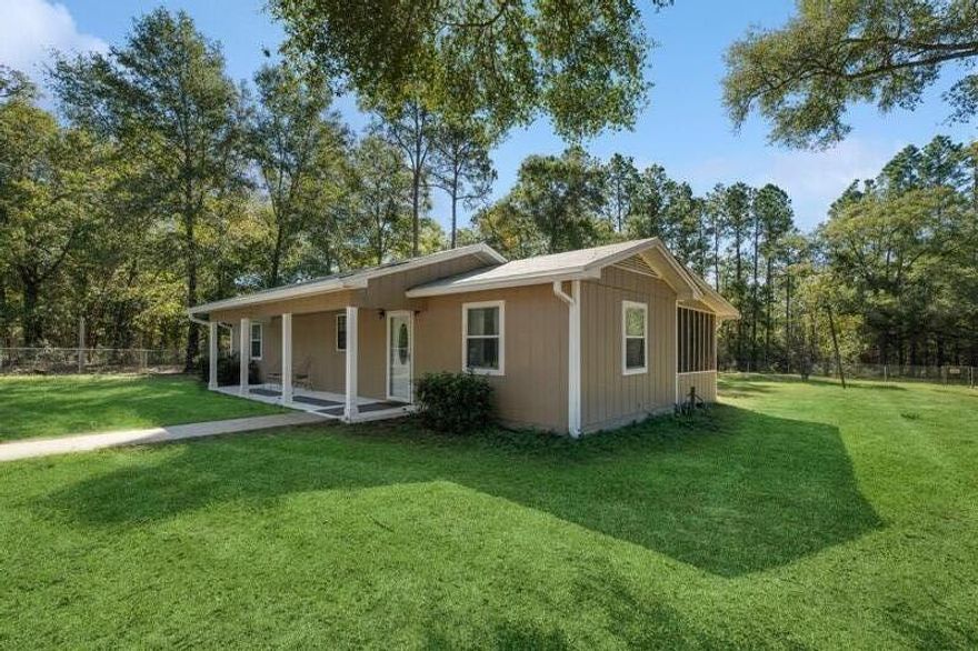 Country living on 3.79 acres yet minutes to town. This property offers a spring fed pond, ATV/walking trails for the outdoor adventures and a shed/workshop with electric.This charming home has upgrades to include roof(6y), A/C(7months) and newer hot water heater and appliances. Enjoy the screened porch or enclose it to become more living space. Open concept living/kitchen. A Bedroom that offers a half bath.The property offers 20amp, 30amp, 50amp plug in for RV enthusiasts  Also a camper comes with the sale of the property that could be that woman/man cave. Has electric, new flooring and working A/C.Quiet area to enjoy the sounds of nature, walk the trails family adventure and look at wildlife!Make this your dream home today!