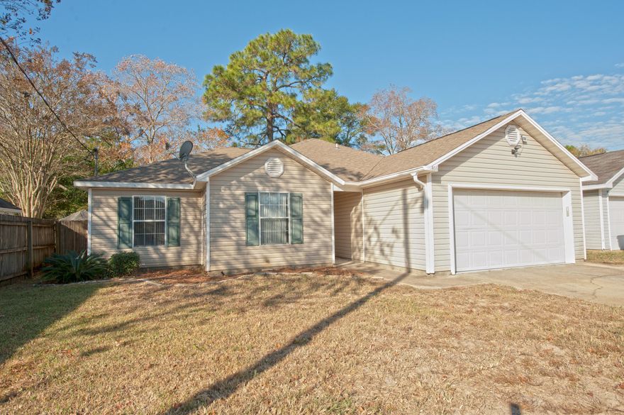 Ft. Walton Bch FL The super convenient central location of this home is just what you need. Offering an easy commute to military bases, Eglin and Hurlburt, medical facilities, shopping, schools and the beach. The house lives bigger than square footage, with tile throughout - no carpet and pergo in kitchen, upgraded tall kitchen cabinets and all appliances (washer and dryer convey as is). This is a cute and comfortable three bedroom house with fun colors that will brighten your day. There's a large outside backyard deck and two car garage. Be sure to see this home soon. Buyer to verify all information including square footage.