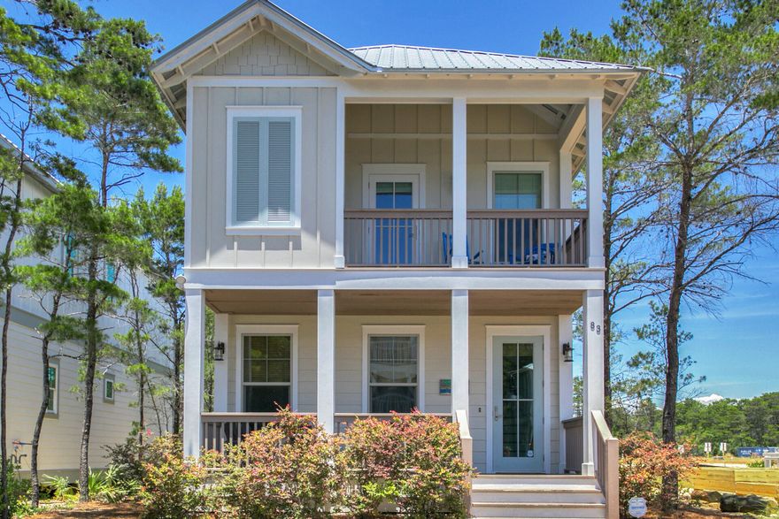 Wonderful like new Beach Home located so 'close' to the beaches of 30A & lifestyle community of Gulf Place!  Very popular vacation rental!  Inviting Front Porch welcomes you to your new beach home. Built 2016 w/impact rated construction.  Wonderfully maintained & designer furnished.  Open spacious Living, Dining & Gorgeous Kitchen flow seamlessly together.  Hardwood floors throughout (except tiled bathrooms); 6'' base boards & Crown Molding.  Granite countertops, stainless appliances, soft close cabinets & drawers.  1st floor guest bedroom & full bath.  2nd floor Spacious Master Bedroom with walk-in closet, ensuite bathroom & private porch. 2 additional Guest Bedrooms w/ Jack & Jill Bath. Outdoor space with potential for a private splash pool. Walkable to the beach.