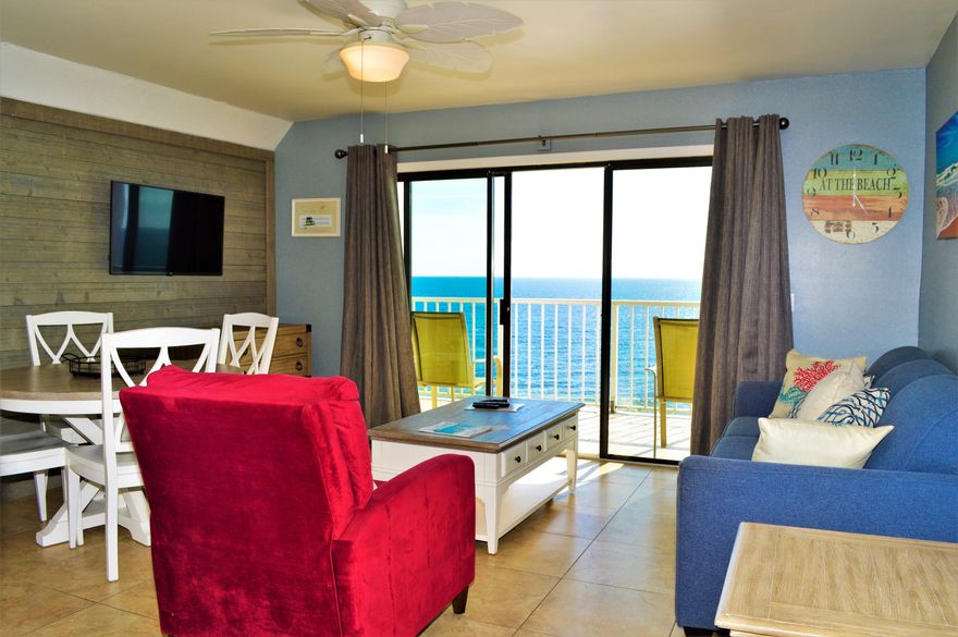 Fantastic Gulf front condo in The Summit with lots of upgrades!! This 1BR/1.5BA unit with a bunk was renovated in early 2019 with new soft-close cabinets, Samsung stainless steel appliances, granite countertops, AC with nest system, 18x18 tile throughout the unit, and new bathroom vanities. You'll love the view from the private balcony including the magnificent sunsets over the Gulf of Mexico. The Summit offers its owners and guests tons of amenities including a gated security entrance, two pools, a hot tub, a tiki bar and grill, an onsite market, and a fitness center. All info is approx and must be verified by Buyers if important.