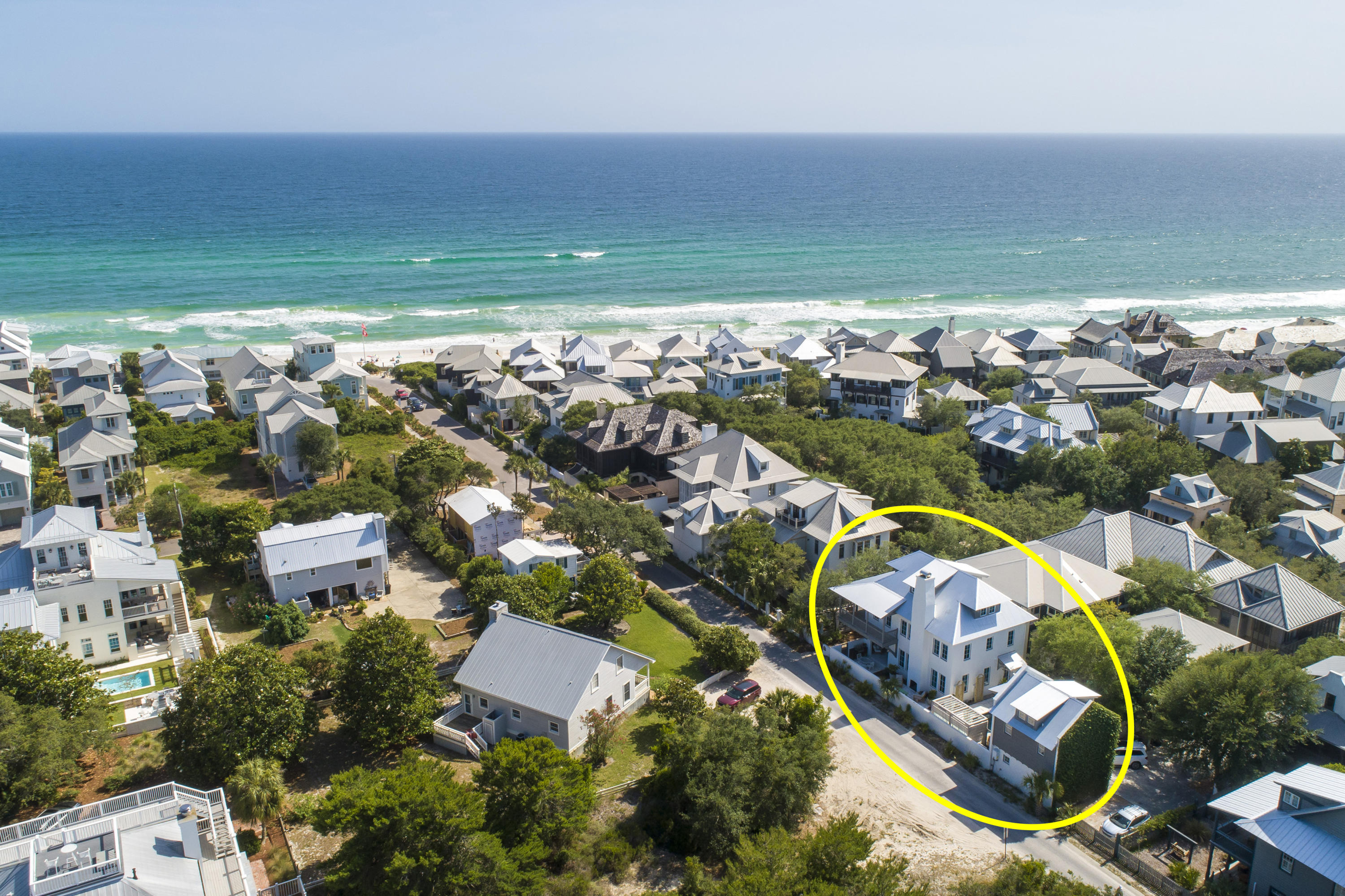 Look no further for a stylish retreat in a quiet corner of Rosemary Beach. This stunning 3-story, 6-bedroom, 6-bath home comes fully furnished and is well-appointed in luxurious finishes with styling by noted designer Ashley Gilbreath. Located in the southeast quadrant of Rosemary Beach, this rare find is perfectly positioned as a chic escape just steps from the Gulf of Mexico, Coquina pool, the children's playground, and, of course, the lively shops and dining of Rosemary Beach.The aesthetic is both sophisticated and approachable with a coastal air that calms and relaxes. Every room flows with a cohesive style while the layout creates defined spaces with purpose and interest. Finishes incorporate a mix of natural elements and high-end upgrades selected for both style and