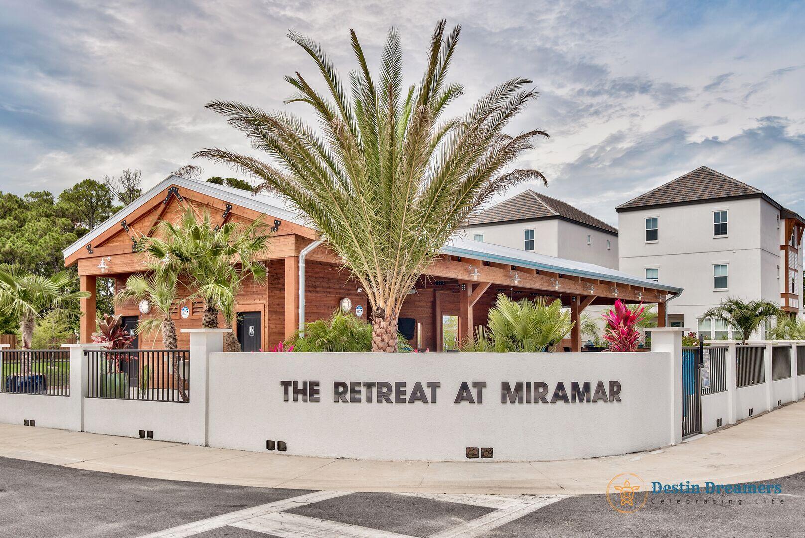 This incredible and unique home is a rare opportunity to purchase one of the most unique villas within The Retreat at Miramar. Anyone who has tried to purchase one of these incredible homes will tell you they don't come up for sale often, and when they do, they are typically gone before they even hit the market. The Retreat at Miramar is a truly magical small community. With an elegant community pool and even a private fishing pond at its rear, each home has a creative and unique floorplan only repeated a few times. This 7 bedroom, 7 bathroom model only has one other duplicate and is the largest of the two. Featuring 3 living spaces, one on each floor, Sea of Memories is a wonderful property for guests and owners to share memories for years to come. Don't let this opportunity pass you by.