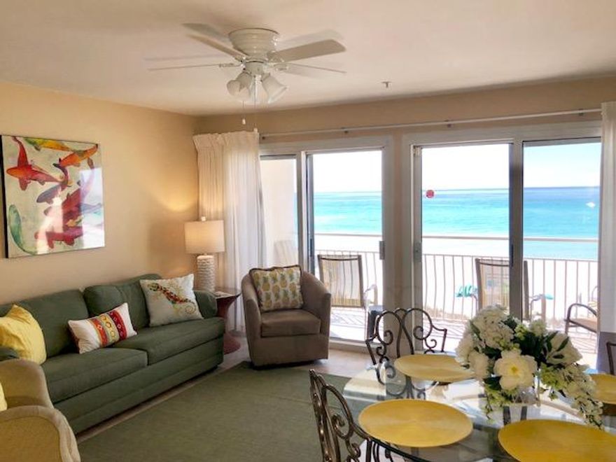 Crystal Sands rarely come on the market! One look at the view and its large private beach from this quaint condo and you will understand why. This unit is a solid rental with excellent income.