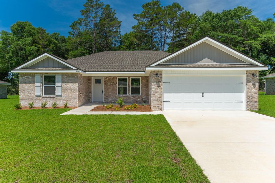 SUMMER SPECIAL - $15,000 TOWARDS CLOSING COSTS/PREPAIDS/RATE BUYDOWN OR ADDITIONAL APPLIANCES/BLINDS (restrictions apply)! FULLY LANDSCAPED 1/4 ACRE LOT W/SPRINKLER SYSTEM - Relax on your covered front porch or your rear patio. This new subdivision is just one street with no HOA and low county taxes. Open family/dining/kitchen has raised ceilings and luxury vinyl plank flooring. Kitchen has work island with bar seating, pantry, white shaker style cabinets, quartz or granite countertops, stainless steel appliances. Split bedroom design, owner's bath has double vanities, shower and walk-in closet. Interior colors will vary.