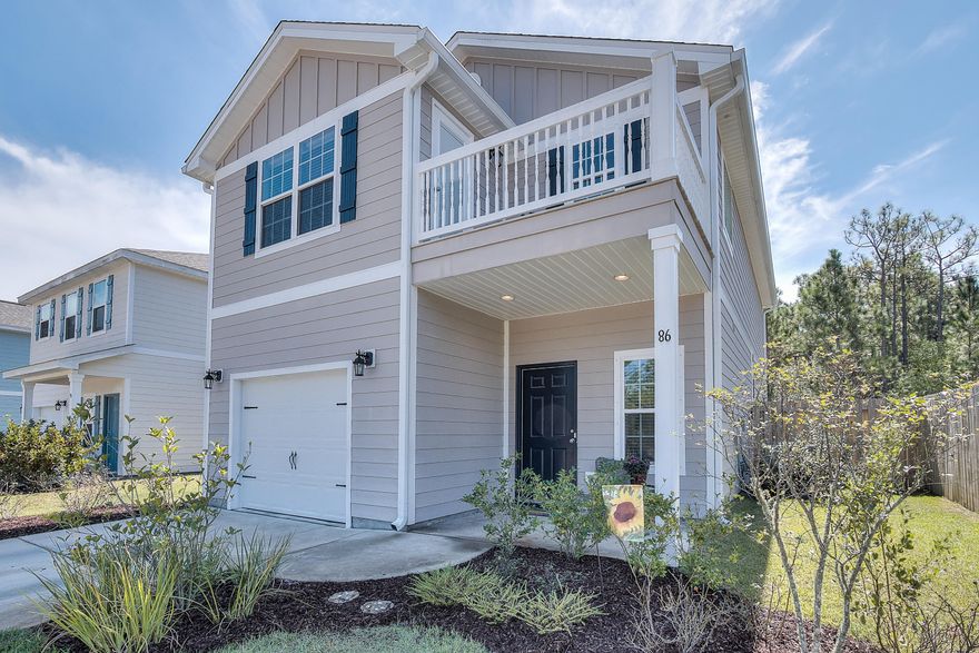 Immaculately maintained well laid out two-story Beach House located south of Highway 98 a mile from the beach. This beautiful beach house offers an open living area on the first floor, including a powder bath off the foyer, granite counter tops and tile floors throughout. The second floor offers three bedrooms and two bathrooms, and hall laundry. The master bath features a garden tub, tile shower and dual vanities. All stainless steel appliances and front loading washer/dryer included. Balcony located off master bedroom. Thompson Woods is located south of Highway 98 with close proximity to numerous beach access points at the west end of Co Hwy 30A. Close to shopping and Restaurants. All information is deemed to be accurate. Buyer to verify all matters of importance.
