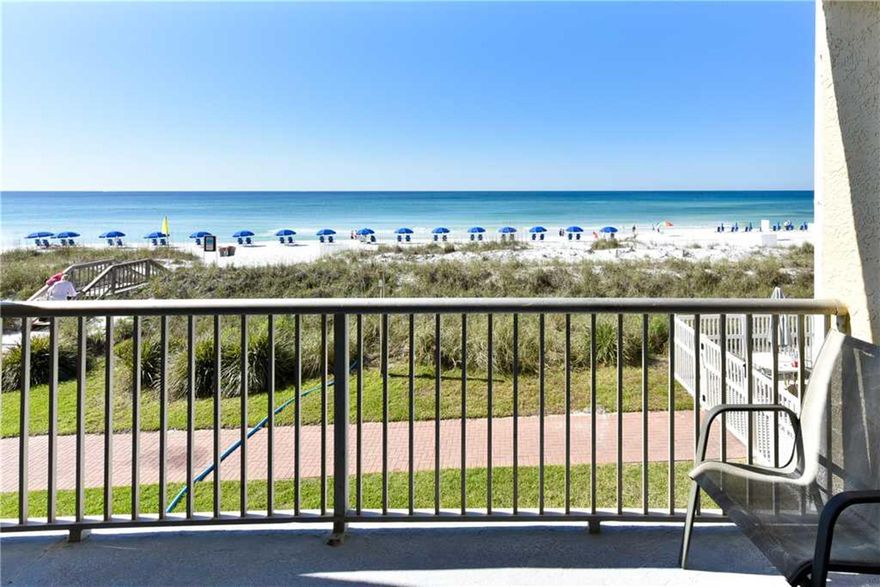 Destin Seafarer is a quaint 3-story building, located directly on the beach in the heart of Destin. Within walking distance to restaurants and the Track Amusement Park. A one bedroom fully equipped unit. With a king-size bed in the master bedroom, two bunk beds built into an alcove in the hallway, full-size kitchen, and one full. This unit is located on the 1st floor (ground floor is parking) with a breathtaking view of the beach. Come take a look you won't be disappointed. The on-site rental management company has over 30 years experience in the property management business.