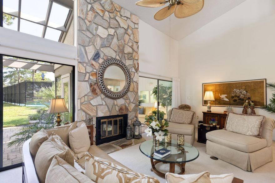 This spacious and beautifully updated home in popular Gleneagles Green at Bluewater Bay offers 2,239 square feet of heated and cooled living space (2,800 total) with soaring 20-foot ceilings in the great room, creating an airy and open feel throughout the main floor. The first level features a striking stone fireplace in the great room, a formal dining area with a built-in, deep buffet for serving and storage, a cozy sunroom, and a guest half bath, all perfect for entertaining. The kitchen has been reimagined with new cabinetry, granite countertops, and a coffee bar just off the informal dining area--ideal for relaxed mornings. The primary suite is conveniently located on the main floor and opens to the outdoor patio. The en-suite bathroom has been tastefully updated with new cabinetry, quartz counters, new flooring, updated fixtures, a soaking tub, separate shower, and a generous walk-in closet. Upstairs offers a versatile flex space perfect for a second living area, library, or office, along with two additional bedrooms and a full bath. Located in the highly sought-after Bluewater Bay community, this home provides access to a pickleball courts, swimming pools, tennis center, an 18-hole golf course, walking trails, a marina, boat club, and dining at Schooners and Blue T's. Enjoy watersports and fishing in the nearby bayous and the Choctawhatchee Bay. Just 12 minutes to the white sand beaches of Destin, and situated in the heart of Niceville with its top-rated schools, hospital, shopping, and recreationthis home offers the best of both lifestyle and location.

