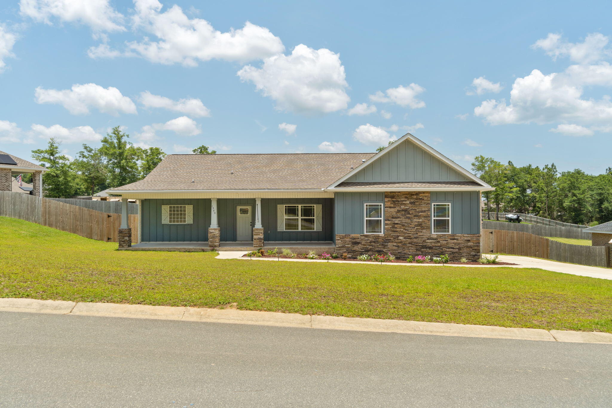 Delightful 3 bed 2.5 bath, brick and hardie board home with an oversized privacy fenced back yard perfect to host all the family functions. This home offers amazing space both inside & outside! You will love the light and open feel in the great room with a open concept floor plan & cozy fireplace. Huge master suite includes a walk in closet, a master bath with stand up shower, garden tub & double vanity. Full size office with sliding barn door can also be used as a 4th bedroom. Enjoy your evenings on the covered back-porch. The perfect country feel, but still close enough to city amenities.