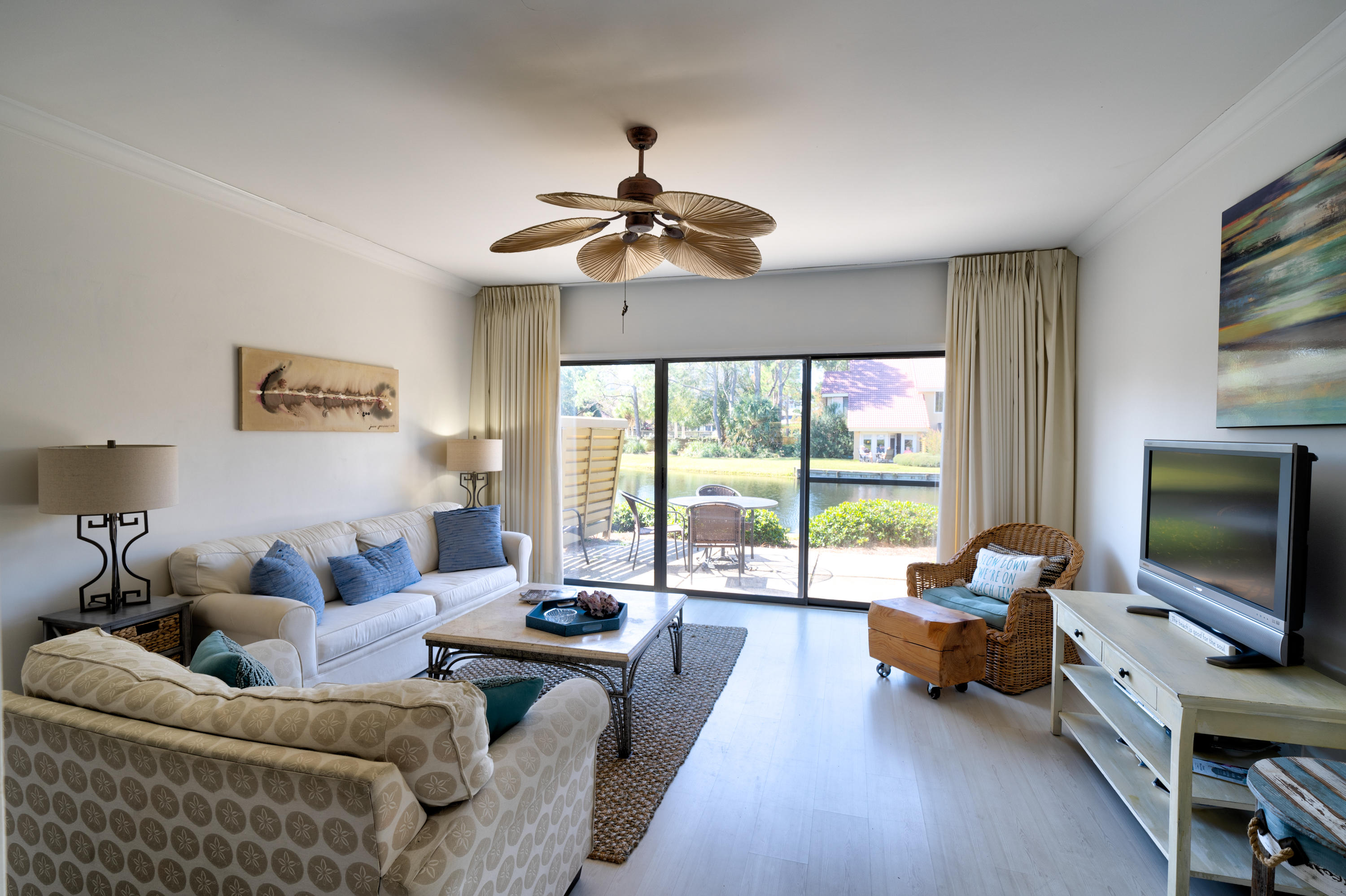 Don't miss this opportunity to own 5102 Beachwalk Villa, a lakefront 2 bedroom 2.5 bath townhome, in Sandestin Beach Resort on the south side of the resort. Beachwalk is ideal for those who enjoy an active lifestyle within Sandestin Beach Reosrt. Soothing gulf breezes beckon you to take a short walk or golf cart ride to the beach or Beachwalk pool. Located just steps to the Market Shops of Sandestin for fine dining inside or on the terrace at Bijoux. Casual dining options and fabulous take out is also available as well as excellent shopping and banking. Plan an afternoon for a variety of family fun experiences. The 2,400 acre gated community of Sandestin offers access to the beach, miles of walking and bike trails, four golf courses, tennis center,