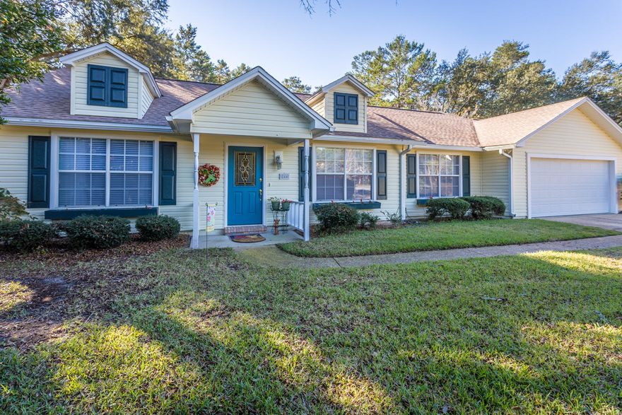 Beautiful Updated Home with a Huge Lot. This home sits on .55 acres and has a botanical garden style back yard. Lush landscaping and tons of room to expand your outdoor living. Thats not all, The home has a split floor plan with 3 bedrooms, a huge living room with Vaulted ceilings. There is new Wood looking tile throughout the main living area. Carpet in the large bedrooms and a recently Renovated Eat in Kitchen with custom Cabinets, grant and backsplash. A separate Pantry will help with storing all your extra Kitchen necessities.
On the back of the home there is an All weather sunroom with huge windows and access to the Master. The Large Master has an attached Ensuite with Walk in closet and Separate shower/toliet room. Home has a new water heater, updated flooring and newer roof There are newer appliances, New Warranted Glass in all the windows, termite bond, and 2 private wells - one is used for the lawn pump, the other is not hooked to anything.  Sellers have lived and loved on this home for many years.  They are diligent about maintenance and repairs.  Call for your private showing today.