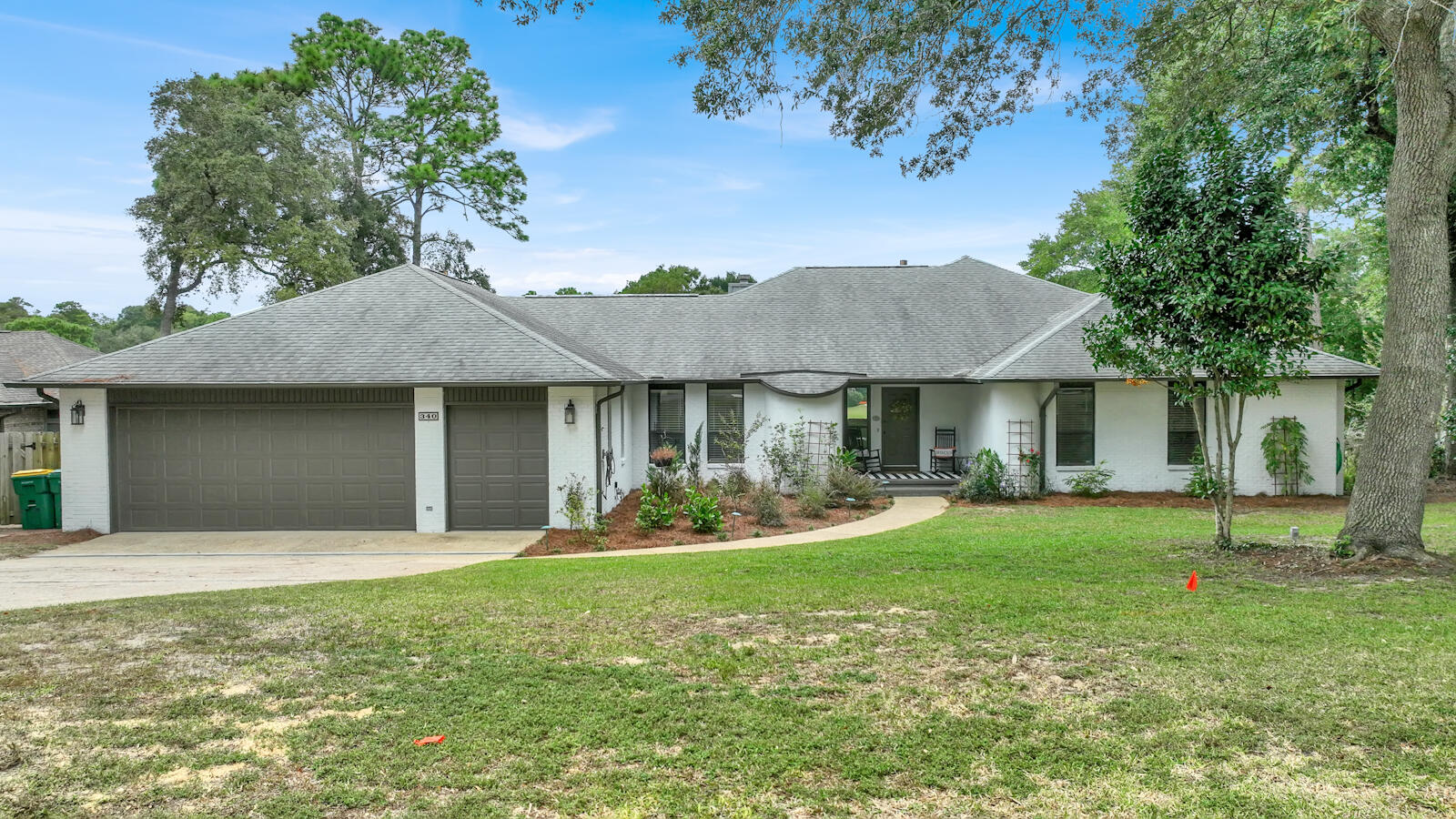 Welcome to this exceptional custom-built home located in the prestigious Rocky Bayou Country Club Estates. Situated within the Rocky Bayou Golf Course community along the serene shores of Lake Henderson, this spacious home offers a perfect blend of luxury, comfort, and natural beauty. Step inside to a bright and open living area featuring high ceilings, abundant natural light, and panoramic views of the lake. The living space is perfect for relaxing or entertaining, complete with a cozy fireplace and a wet bar for gatherings. The updated kitchen is a chef's dream, featuring stainless steel appliances, a butcher block island, a large pantry, and plenty of counter space. This home boasts 4 large bedrooms and 3 1/2 baths, offering ample space for family and guests. The expansive master bedroom is a true retreat, complete with a sitting area/office space overlooking the lake, three large walk-in closets, and a luxurious en-suite master bath featuring a walk-in shower, soaking tub, double vanities, and an additional laundry room for added convenience. Two of the additional bedrooms also have their own private ensuite bathrooms, providing comfort and privacy for guests or family members. Outside, the large deck offers scenic views of the lake and the perfect space for outdoor entertaining. Beneath the deck, you'll find extra storage for all your outdoor equipment. The backyard features a sparkling heated in-ground pool (2023), complete with a water fountain feature, automatic pool cleaner, and a depth of 8?? feet for ultimate relaxation. The private dock on Lake Henderson is perfect for fishing or enjoying stunning sunsets over the water. Additional features include a large two-car garage with a sink and laundry area, a golf cart garage, and under-home storage with a workbench, keeping your tools and projects out of the weather. Located just minutes from shopping, beautiful beaches, and military bases like Eglin Air Force Base, Duke Field, 7th SFG and Hurlburt Field, this home offers the perfect combination of peaceful lakeside living and convenient access to everything the area has to offer. Don't miss the chance to own this one-of-a-kind lakefront retreat in the heart of Rocky Bayou Country Club Estates!