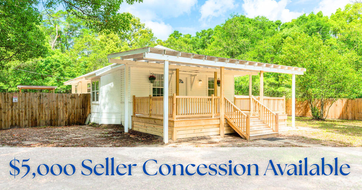 $5,000 SELLER CONCESSION AVAILABLE! This charming 3BR/1BA Florida cottage offers the perfect mix of character and updates. With 1,080 sq ft, it sits on a fully fenced and cross-fenced one-acre lot, providing extra space beyond the immediate yard--ideal for pets, gardening, or outdoor fun. Interior upgrades include new laminate flooring, fresh paint inside and out, a new water heater, and a metal roof and septic tank installed in 2018. The foundation has been leveled, and a beautiful pergola front porch adds charm to the outdoor space. Home uses an efficient heating/cooling system that passed conventional financing. Central HVAC and ductwork can be negotiated for FHA & VA buyers--offering added comfort and long-term value.