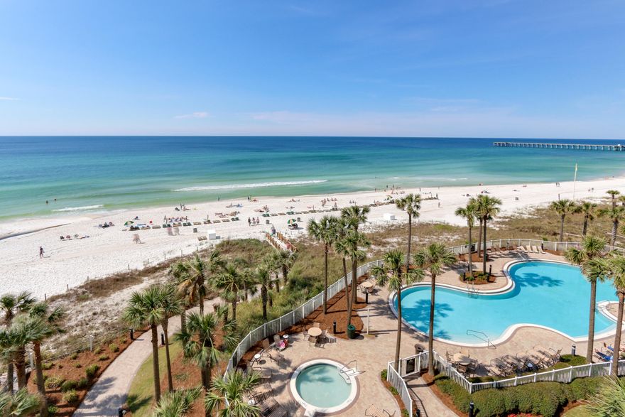 HERE IT IS! MUST SEE to Believe! Updated Kitchen & Appliances, Backsplash/Under Cabinet Lighting, Newer HVAC, & nearly ALL NEW Furnishings INCLUDED!! Stunning Direct Ocean Views from this Meticulously maintained Direct Gulf Front Condo. From your first steps inside, gaze upon the Beautiful Gulf waters & experience the True Beauty of this 2 bed, 2 bath unit. Open & Airy, enter the sizeable Patio from either the Living Room or Master Bedroom. Impeccable Condition, Current Owner has never Rented! No Expense Spared...Sure to Impress the most Discerning Buyer. Great layout with additional Bunk/Office area. NEVER Sand in Carpet as Entire unit is TILE! Great Rental projections. AMAZING AMENITIES/COVERED PARKING/STORAGE CAGES/2 POOLS, 1 HEATED/2 HOT TUBS/FITNESS CENTER/PET FRIENDLY!