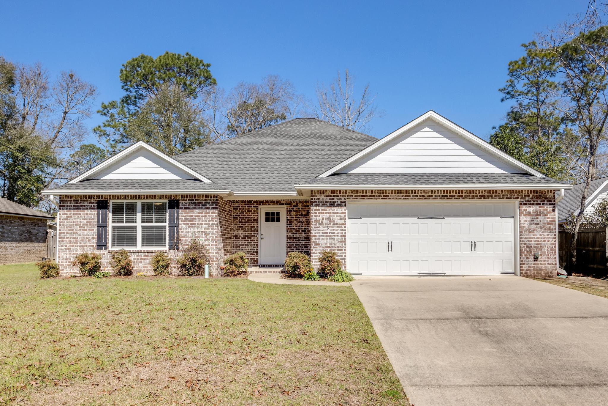 This meticulously cared for, one-owner home is perfectly situated in the sought-after Adams-Powell subdivision, just over a mile north of Crestview's Historic Downtown. The location offers unmatched convenience. Bob Sykes Elementary School is just a short walk away, and Davidson Middle School and Crestview High School are both within a quick 5-minute commute. You'll also find two shopping centers, restaurants, a movie theater, and numerous other amenities all within easy reach. Inside, this home features a thoughtful split-bedroom layout. It offers both privacy and functionality. The neutral tile flooring throughout adds a touch of elegance and is easy to maintain. The spacious kitchen is a true highlight. It features beautiful granite countertops and a breakfast bar perfect for casual dining or entertaining. Solid wood cabinetry provides ample storage. There's also a large pantry for added convenience. The home sits on a spacious flat lot just over a quarter of an acre, providing a sense of openness that feels even larger. This property combines comfort, practicality, and an unbeatable location, making it the ideal place to call home.