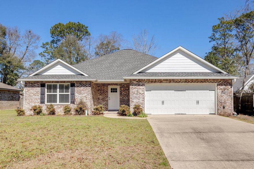 This meticulously cared for, one-owner home is perfectly situated in the sought-after Adams-Powell subdivision, just over a mile north of Crestview's Historic Downtown. The location offers unmatched convenience. Bob Sykes Elementary School is just a short walk away, and Davidson Middle School and Crestview High School are both within a quick 5-minute commute. You'll also find two shopping centers, restaurants, a movie theater, and numerous other amenities all within easy reach. Inside, this home features a thoughtful split-bedroom layout. It offers both privacy and functionality. The neutral tile flooring throughout adds a touch of elegance and is easy to maintain. The spacious kitchen is a true highlight. It features beautiful granite countertops and a breakfast bar perfect for casual dining or entertaining. Solid wood cabinetry provides ample storage. There's also a large pantry for added convenience.  The home sits on a spacious flat lot just over a quarter of an acre, providing a sense of openness that feels even larger. This property combines comfort, practicality, and an unbeatable location, making it the ideal place to call home.