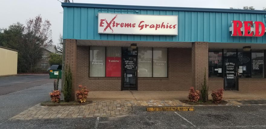 Nice retail space with one restroom, end unit, includes box sign above unit and sign on pylon sign at street.  $125 Monthly CAM charge that includes water/sewer.