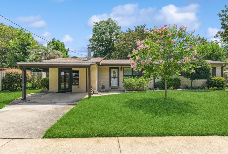 PRICE IMPROVEMENT! This well maintained home has updates to include roof, electrical, plumbing. LVP flooring throughout the Living room and dining room and an Italian made Rialto tile in laundry room, kitchen, family room, great room and office. Two entrances into the home. One leads into the family room, a large flex space, and one enters into the main living room. Enjoy your view of the paradise looking back yard with koi pond from the great room or on the covered back deck. All fenced in for privacy and to keep your fur babies in the yard. Granite counter tops in kitchen with SS appliances, opens into the dining room. Approx. 2 miles east of Hurlburt, approx. 15min Drive to Eglin. The white sandy beaches of Navarre approx. 14 miles. And the beaches of the Emerald Coast approx 12 miles! Wiring updated to Copper wiring 6/2023
Roof 10/2020
Plumbing 2017
HWH 2013
HVAC approx 2013
Double pane windows 