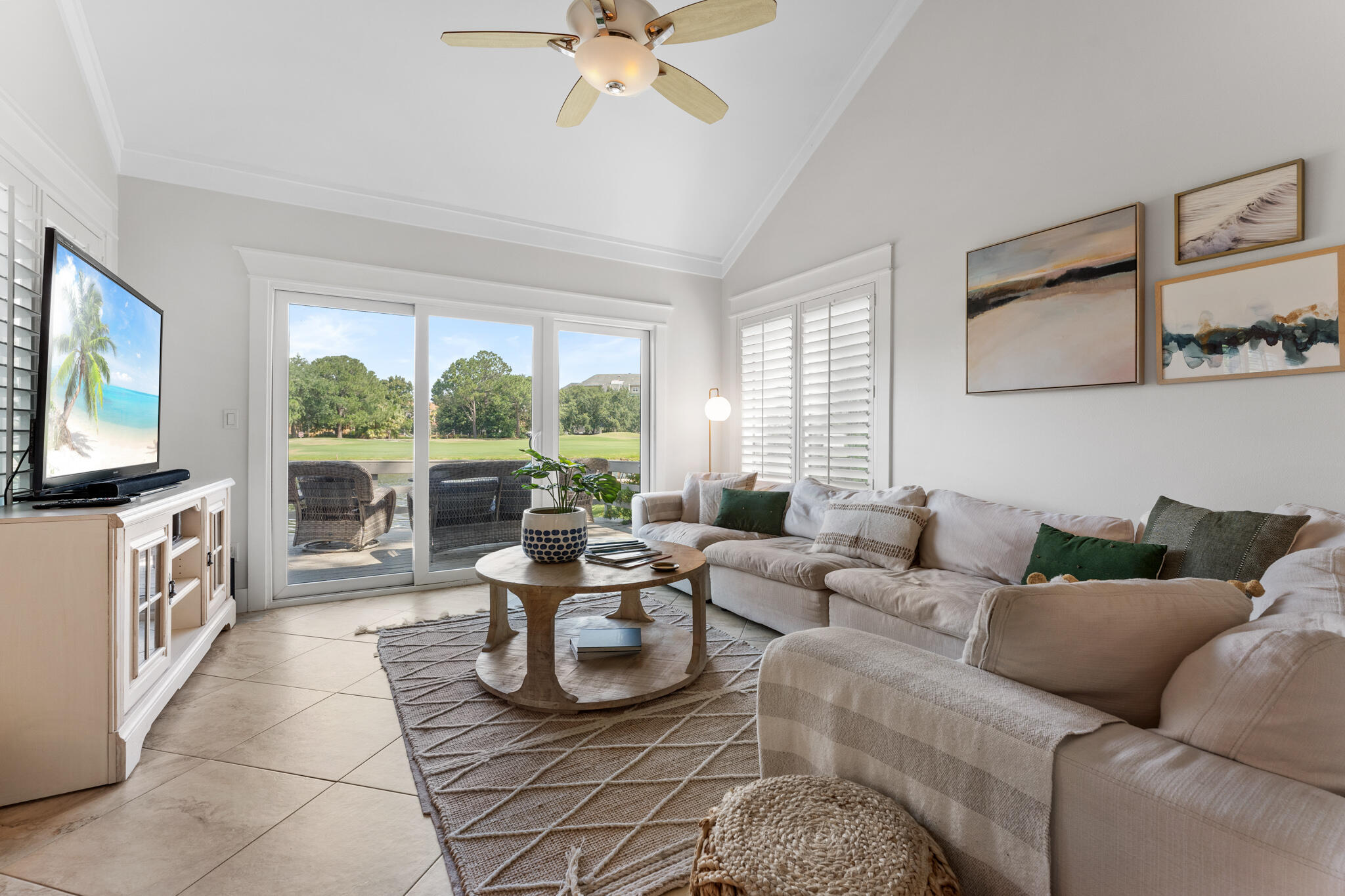 Come take a look at this recently updated townhome located within Sandestin Golf & Beach Resort. This home would serve as a great short term or long term rental as well as a full time residence. When you walk into this home you'll automatically notice the open concept layout and abundance of natural light shining throughout the vaulted ceiling living room. One of the best features is getting to enjoy views of the Choctawhatchee Bay, Links Golfcourse, and pond from your private patio deck off the main living space. This fun & furnished home is in pristine condition and is sure to impress those who enter. Included into the sale is also a Sandestin approved golf cart! Conveniently located inside of Sandestin, you are near the aquatic center, Baytowne Wharf, Grand Boulevard, and golf course!