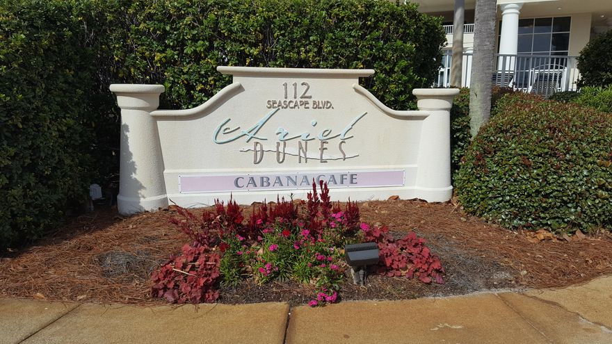 Welcome to unit 1207 at Ariel Dunes I. This updated unit is being sold fully furnished with tasteful beach dcor. Enjoy the excellent beach views from inside the living area or outside on the large balcony that runs length of unit. No need to get out of bed in the master to see the beach. This 2br/2ba condo offers all the amenities needed to continue on the rental market or serve as a first or second home. Two pools are just outside the building and you are a short stroll to the deeded beach access. Hungry? Cabana Caf is on the ground floor, Whales Tail Restaurant is across street and several beachfront dining spots are close by. Ariel Dunes owners may access all the amenities that Seascape Resort has to offer. Experience the coast at its best. Buyer to verify all info and dimensions.