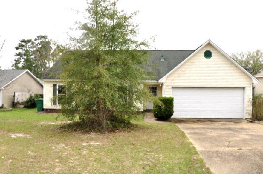 REO. This two-story home is conveniently located south of I-10, providing a quick commute to bases. Home has 1,864 square feet, four bedrooms, and three full bathrooms. Three bedrooms are located on the first floor (including the master bedroom!) and the fourth one is on the second floor. With a bit of TLC this home will be great!