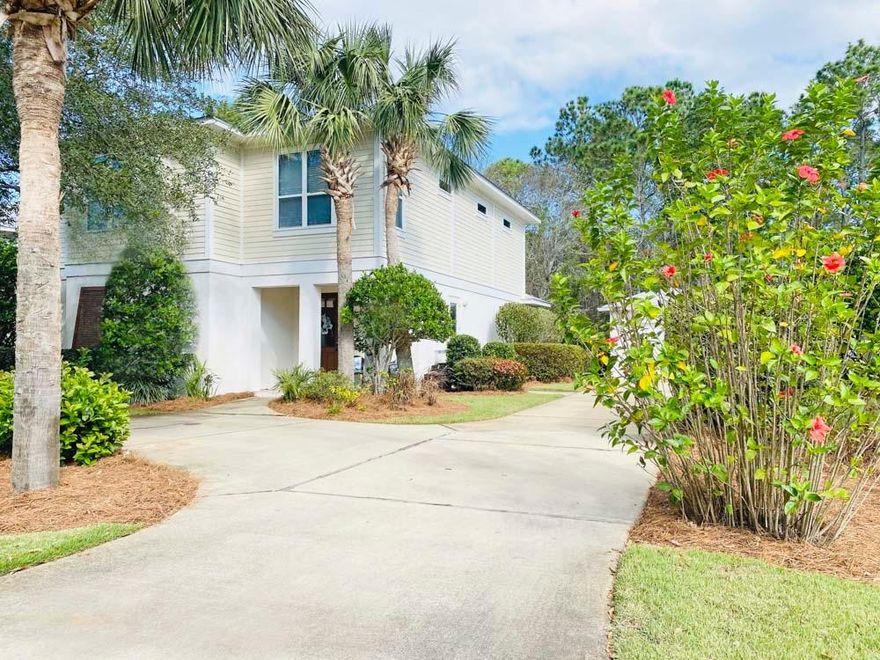 Updates include LVP flooring throughout, new interior and exterior paint, dishwasher, washer and dryer (2021), HVAC's (2022) and refrigerator (2020). Home sits on a beautiful lot with mature landscaping and backs to a wooded conservation area. It's large bedrooms are perfect for a growing family, including a generous master suited with recently renovated bathroom on the 2nd floor and a large bedroom with a small en suite bathroom on the first floor. Crystal Lake is perfectly positioned a short golf cart ride away from Sandestin's many attractions, including the beach, marina, golf courses, tennis courts, and nearby Grand Boulevard, which allows you to live like you are on a vacation year-round, while also providing a traditional neighborhood to return home to-truly the best of both worlds.