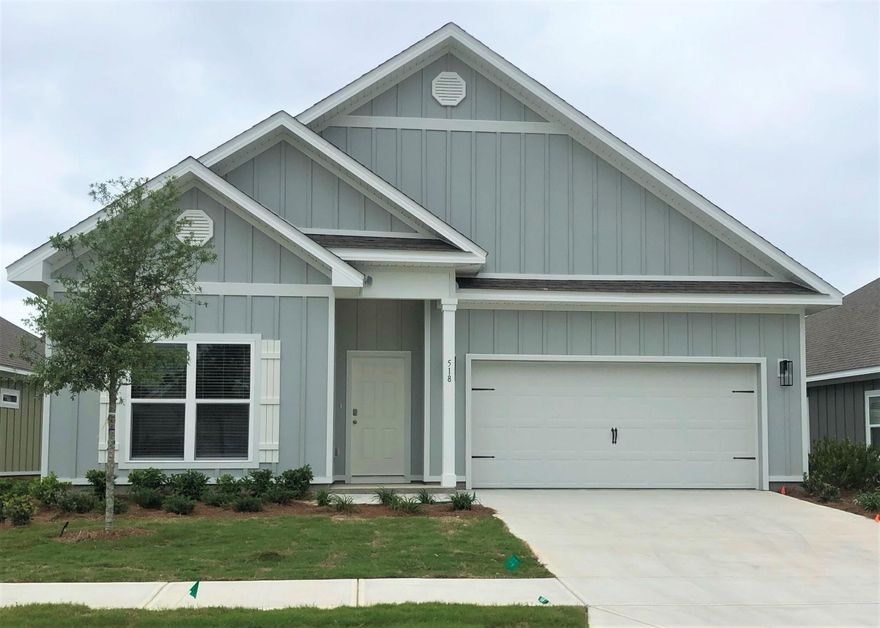 Welcome to Firefly. These homes are constructed with 4 sided Hardie, aluminum fascia with vinyl sofits, a reinforced concrete foundation, weather resistant house wrap barrier, and dimensional shingles with a 30 year warranty. This is the Dover plan. Standard features of this home include elegant 9' ceilings, EVP flooring throughout the common areas, carpet in all bedrooms, stainless appliances including a stove, microwave and dishwasher.