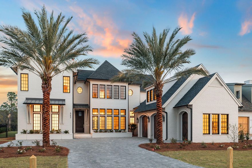 Welcome to 342 Windsong Drive, an exquisite new-construction estate nestled within Watersound Camp Creek community in Inlet Beach, Florida. This architectural masterpiece offers over 6,300 square feet of refined coastal elegance, featuring six spacious bedrooms, seven and two half luxurious bathrooms, and an expansive open-concept design that seamlessly integrates indoor and outdoor living spaces.Upon entering, you're greeted by soaring tceilings and walls adorned with Venetian plaster, setting a tone of understated sophistication. The gourmet kitchen is a chef's dream, equipped with top-of-the-line appliances, custom cabinetry, and an oversized island perfect for entertaining. A separate butler's kitchen provides additional prep space, a second dishwasher, two drawer refrigerators, ice maker along with ampul counter space and storage ensuring effortless hosting. The grand primary suite serves as a private retreat, featuring a spa-like bathroom with a soaking tub, walk-in shower all while overlooking the outdoor living area. Each guest suite is thoughtfully designed with private en-suite baths and generous closets, while an upstairs media loft offers additional space for relaxation or entertainment.

Step outside to your personal resort-style oasis, complete with a pristine pool, spa, covered patio, and outdoor kitchenideal for enjoying Florida's year-round sunshine. The oversized two and a half car garage provides ample storage for vehicles, golf carts, and beach gear including room for dual car lifts.

As a resident of Watersound Camp Creek, you'll enjoy exclusive access to an array of world-class amenities through the Watersound Club. These include a 6,500-square-foot zero-entry pool, a 270-foot lazy river, a state-of-the-art wellness center, eight Har-Tru clay tennis courts, eight pickleball courts, and a dedicated adult pool. The community also boasts the Camp Creek Golf Course, designed by Tom Fazio, in addition to Sharks Tooth and The Third golf courses not to mention the Watersound Beach Club, offering over a mile of private beach with complimentary chair and umbrella setups, as well as dining venues like 30??86?? and Beach Break Grill.

Located just steps from Scenic Highway 30A's sugar-white beaches, 342 Windsong Drive offers the perfect blend of privacy, exclusivity, and convenience, with world-class dining, boutique shopping, scenic trails, and championship golf courses just minutes away. Don't miss this rare opportunity to own a one-of-a-kind coastal retreat in Watersound Camp Creek. Schedule your private showing today.