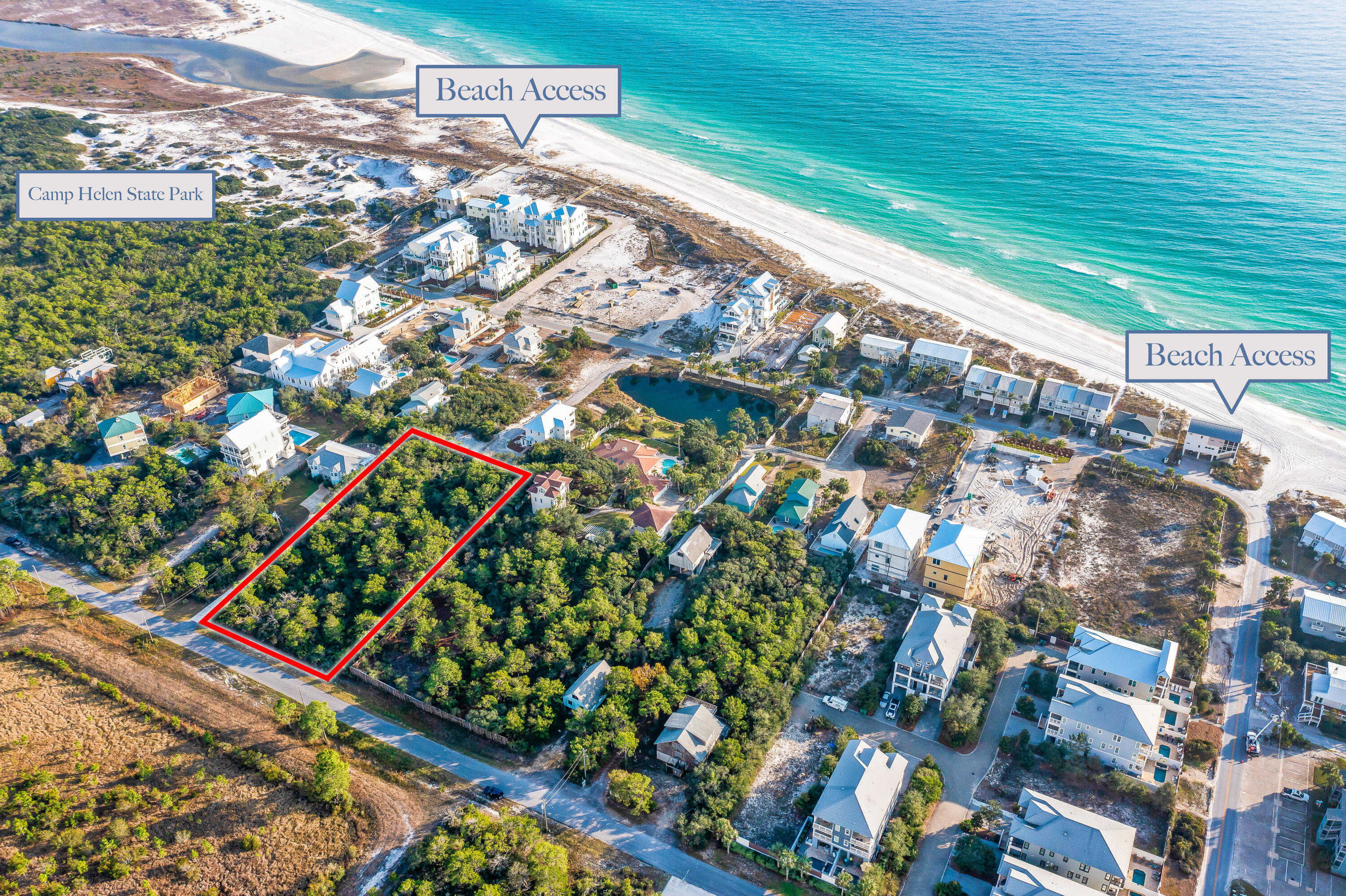 The possibilities are endless with this rare opportunity to own over an acre of vacant land, south of highway 98, in the highly desirable community of Inlet Beach. Just .02 miles from the nearest public beach access and no HOA, this parcel would make a great development for at least 4 homes or build your own coastal compound!