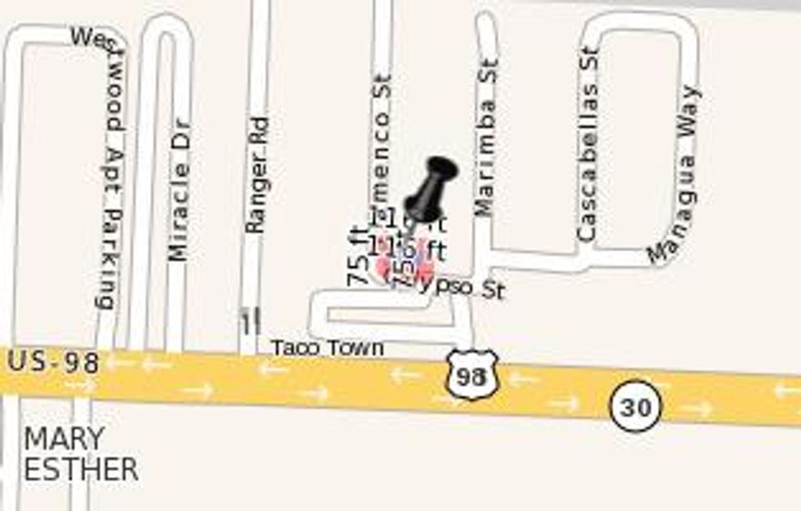 BRING ALL OFFERS TODAY!! GREAT LOCATION!! Just off Hwy 98 & minutes from Hurlburt, Mary Esther, Navarre, beaches etc!! Perfect area for building home or townhomes. Located atthe dead end of Flamenco, level lot & very private! Largest parcel with 179.63 front feet!! **PRICED BELOW PROPERTY TAX APPRAISERS VALUE!!** Buyer to verify and/all specific information they deem important to them. PROPERTY SOLD ''AS IS''.