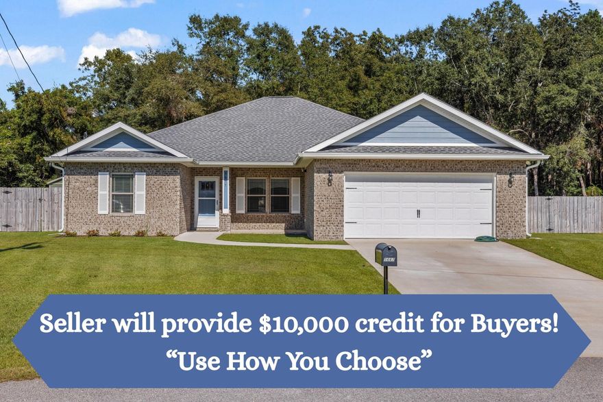 HUGE PRICE REDUCTION on this .55 acre pie-shaped lot at the back of the subdivision was hand picked by the owners to have their custom dream home built. 2162 sq/ft of living space +484 sq/ft garage-heated & cooled by a Pioneer 18,000 BTU MINI-SPLIT & fully insulated= 2646 sq/ft. Upgrades GALORE - See photos for full list. Fully fenced back yard with double gates on both sides makes room to park an RV or Boat. The back gate leads to additional deeded property going back 30 ft. The 10x12 yard building conveys. A 30x14 ft patio was added off the screened in porch.  The producing Pecan trees offer shade & the Rainbird lawn irrigation system keeps the new sod green.