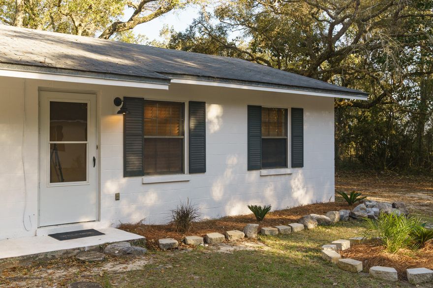 This property has new ownership, and  each unit up is getting remodeled.  This one has had ceilings and walls painted, new light fixtures inside and ceiling fans installed, new outdoor light fixture, bathroom has new toilet, new sink and vanity with beautiful lighted mirrored medicine cabinets, kitchen has new granite countertop, new stainless steel refrigerator,  stove/oven, and hood vent.   A new mini washer and dryer will be installed.  All of this just minutes from the Mid-Bay Bridge. Pictures are of a similar unit, not unit for rent.