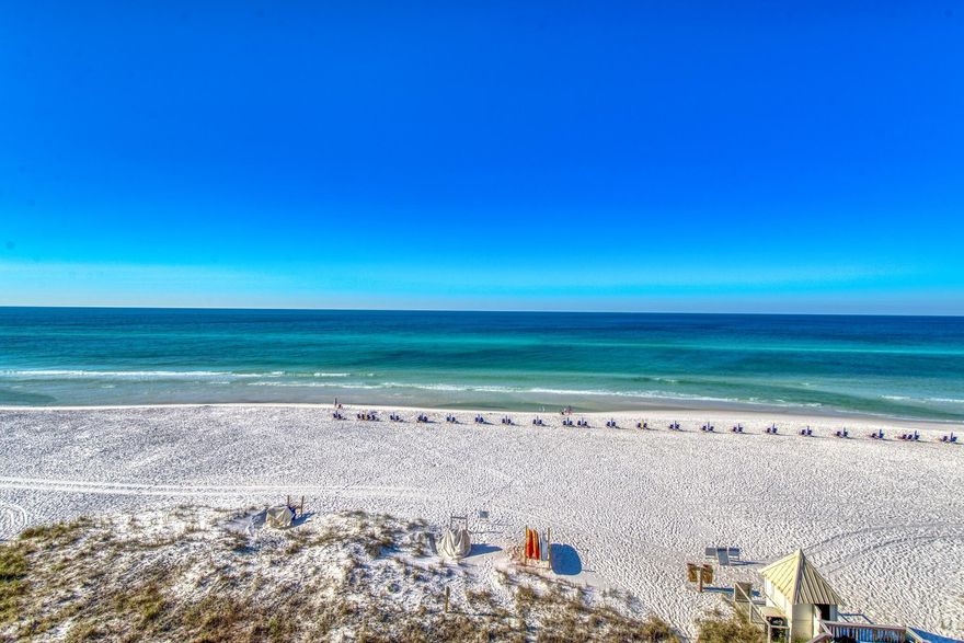 Incredible gulf views from Unit 502B and the beach...the beautiful white sandy beach at The Beach House is arguably the most spacious in the Destin/Miramar Beach area!  Recent upgrades include shiplap in the living room, new kitchen cabinet doors and more. Relax on your private balcony and watch the dophins play in the waves then walk over to the Surf Hut restaurant for dinner.  Silver Sands Outlet Mall is nearby and so are a variety of restaurants serving delicious meals.  Amenities include a wonderful pool, tennis/pickle ball courts, shuffle board and a welcoming community room.  You will love it here!