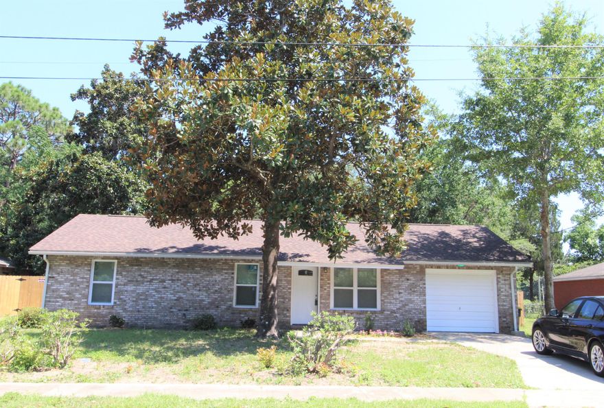 Back on the Market! Remodeled like a brand new home!
New kitchen with granite counter tops and all stainless appliances.
Brick front 3 bedrooms, 2 baths with one car garage. Tilted floor plus new vinyl floors in the bedrooms. New paint inside and
New windows. Fenced back yard and side walk. Roof was installed in Dec 2018.
Walking distance to Destiny Worship Church. Very close to Northwest Florida College, Hurlburt and Eglin AFB, shopping centers and white sand beaches.
Buyer to Verify SF of the building.