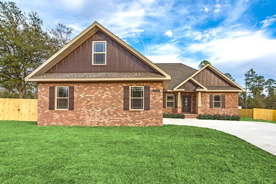 $1 VA MOVE IN. Welcome home! This stunning new construction home is 4bd/2ba with one of the additional bedrooms on the 2nd floor. Features a courtyard entry garage. This home will feature gorgeous custom cabinetry, full stainless appliance suite, ceiling detail, hand stained barn doors, a corner fireplace in the living room with stone accent wall. Granite counter tops throughout. ALMOST .60 ACRE FENCED YARD on this lot! The floors will be a grey tone tiled wood look. Est. Completion is 12/15