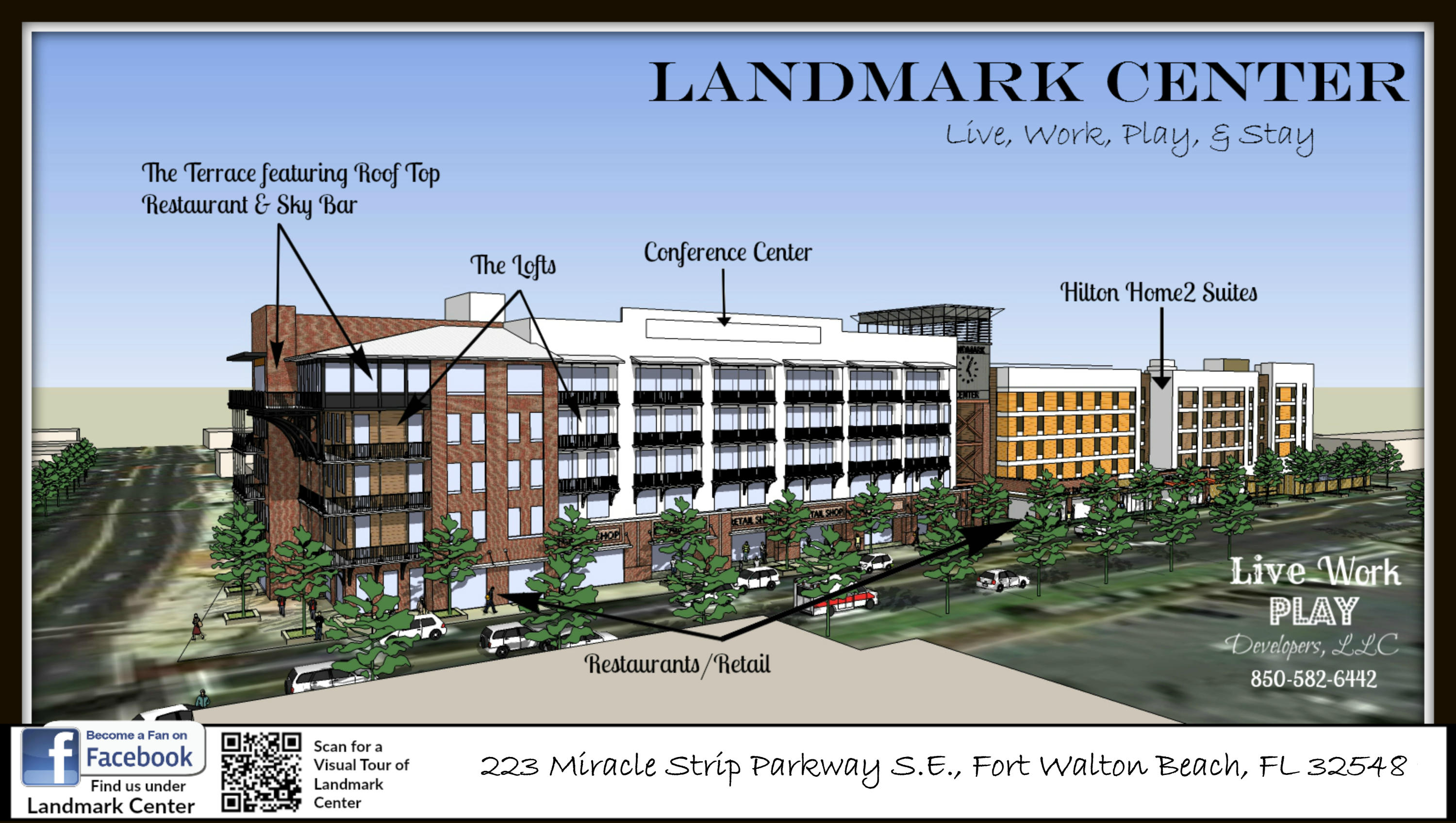Now taking reservations! Project planned to be completed 2018. Are you ready to capture the true essence of Live, Work, Play, & Stay in Downtown Fort Walton Beach, FL? These beautifully appointed brand new Loft Apartments located at the highly sought after Landmark Center are sure to please your lifestyle! Open area loft apartments are located on the 2nd, 3rd, & 4th floor featuring a full kitchen, breakfast bar, Living room with amazing views of Downtown Fort Walton Beach, and so much more! Activities are endless here at Landmark Center! Get ready to enjoy this mixed-use development featuring 9 Retail/Restaurants on the 1st floor, 112 room Hilton Home2 Suites Hotel, The Terrace featuring Rooftop Restaurant & Sky Bar,Conference Center, 24 Loft Apartments & 6 Story Parking Garage.
