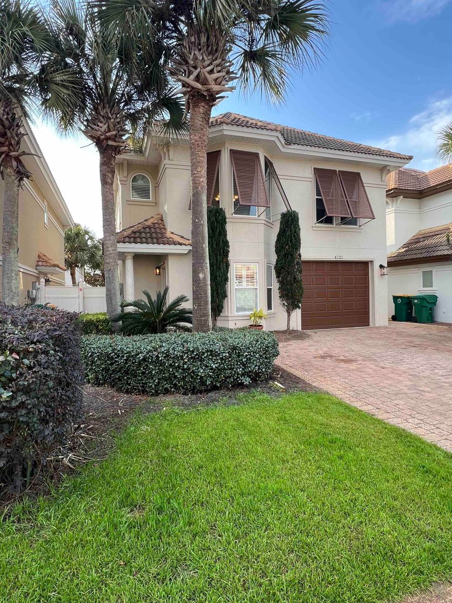 Newly updated home in Calusa Bay Subdivision.  Convenient to shopping, beaches and entertainment this subdivision does not allow short term rentals and is a family friendly established neighborhood in the center of everything.  Master Bedroom, bathroom, large walk-in closet, laundry, two bedrooms and Jack & Jill bathroom all lie on the second story. Backyard patio is pavered and dressed with beautiful planters, outdoor fire-pit and chairs along with grilling area perfect for outdoor living without a lot of maintenance. New AC units (Upstairs 2024)(Downstairs 2023) New Hot Water Heater (2024