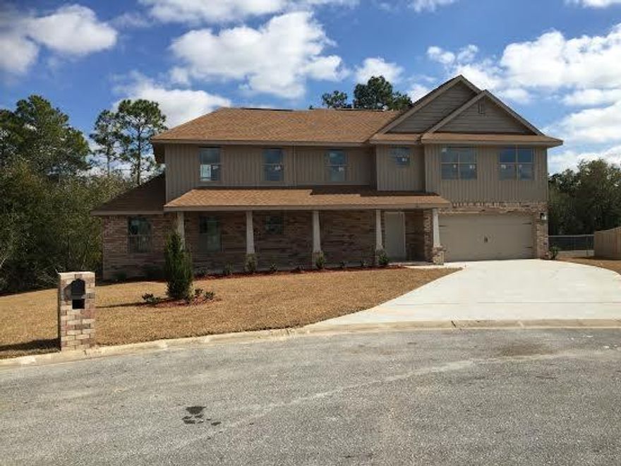 This 1818 sf home comes with fully sodded yard with sprinkler system, architectural shingles, brick mailbox, The interior: ceiling fans in master bdrm and living area ( add'l bedrooms are braced and wired for them), Tile in wet areas, bull-nosed corners formal areas, smoke/carbon monoxide detectors, stain resistant plush pile carpeting, 5 -1/4 baseboards, brushed satin hardware and light package. The kitchen will have GE appliances~ stove, dishwasher, microwave over range, quality bump and stagger upper cabinets with hidden hinges and crown molding, garbage disposal, granite counter tops, recessed lighting, upstairs laundry. The m bath has garden tub & walk in closet