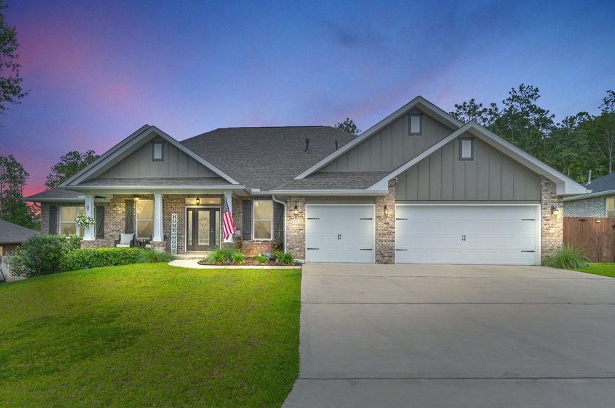 This stunning home is 4 bedrooms, 3 full baths PLUS a formal dining and office! The backyard oasis is ready for your summer parties. Newer gunite pool with hottub can be enjoyed from the covered back porch, the cabana and there is even a yard building for your extra toys and lawn equipment. The home itself has a large covered front porch, 3 car garage. You are immediately invited in to the large open concept. Beautiful upgraded tile and lighting. The master suite features a massive walk in closet. Dual vanity, large soaking tub and zero entry tiled shower room. Split floor plan has 2 rooms joined by a Jack and Jill bath and then a mother in law suite towards the back of home with its own full bathroom. Three entries in to the backyard, from master, from additional bath and then living are