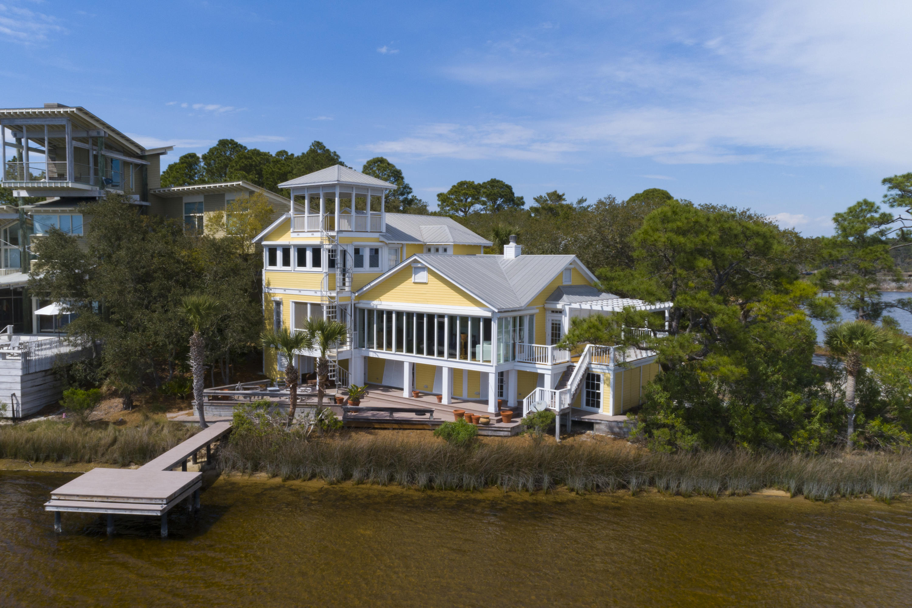 For the Coastal Dune Lake Lifestyle enthusiast that wishes to own a Beach Cottage with all the character of the area original beach homes, then this property is for you. Canoe or Kayak down to the beach, or ride a bike just one block south to the Eastern Lake Inlet and enjoy your primary or secondary home. Quiet neighborhood, south of Scenic 30-A, nestled under many old scrub oak trees, on a quaint shell street where there is no HOA and not any traffic. This three bedroom, three bath home has many views from all rooms you will enjoy. The interiors are all painted wood walls, expansive sized rooms that allow floor to ceiling views out toward the south overlooking the Eastern Lake on the westside. You will enjoy the Florida room across the back and screened in porches with beach vistas.