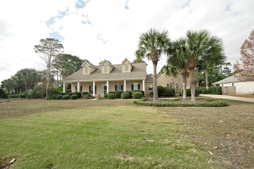 Custom-Built Pool Home. 4 Bedroom, 2 Bath 1994 Colonial styled in the exclusive community of La Fontaine with Deeded Water Front Access. The home features: Raised 10' ceilings, Formal Living Room, Formal Dining room, Kitchen with many upgrades adjacent to the Den with Fireplace and built with views of the kidney-shaped salt water gunite pool and large porch for entertaining. The home is a split and open floor plan with Master (view of the pool) and office/4th bedroom on the South Side of the home across from the additional bedrooms with guest bath and laundry between. In the kitchen: Built-in Pantry, custom hardwood cabinet with these features: gas range, glass doors; tile floors, upgraded appliances, desk/receipt built-in with breakfast bar and stools. Salt Water Pool -Spring is Near