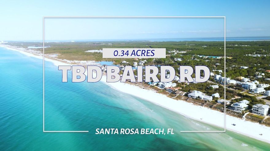 This 0.34-acre gem along Scenic 30A is perched high and dry atop a hill on Baird Road, 1 block north of 30A and 35 feet above sea level. It offers breathtaking Gulf views from a building elevation of 35 feet and above. Just a short walk from Dune Allen Regional Beach Access, this spacious, no HOA lot is perfect for a custom masterpiece or a high-income investment property. Enjoy the coastal charm of 30A's west end, with an abundance of public beach accesses, restaurants, shopping, and live music nearby. Large, elevated scenic lots like this one are a rarity--don't miss your chance to claim this slice of paradise before it's gone. Let your dream come true!