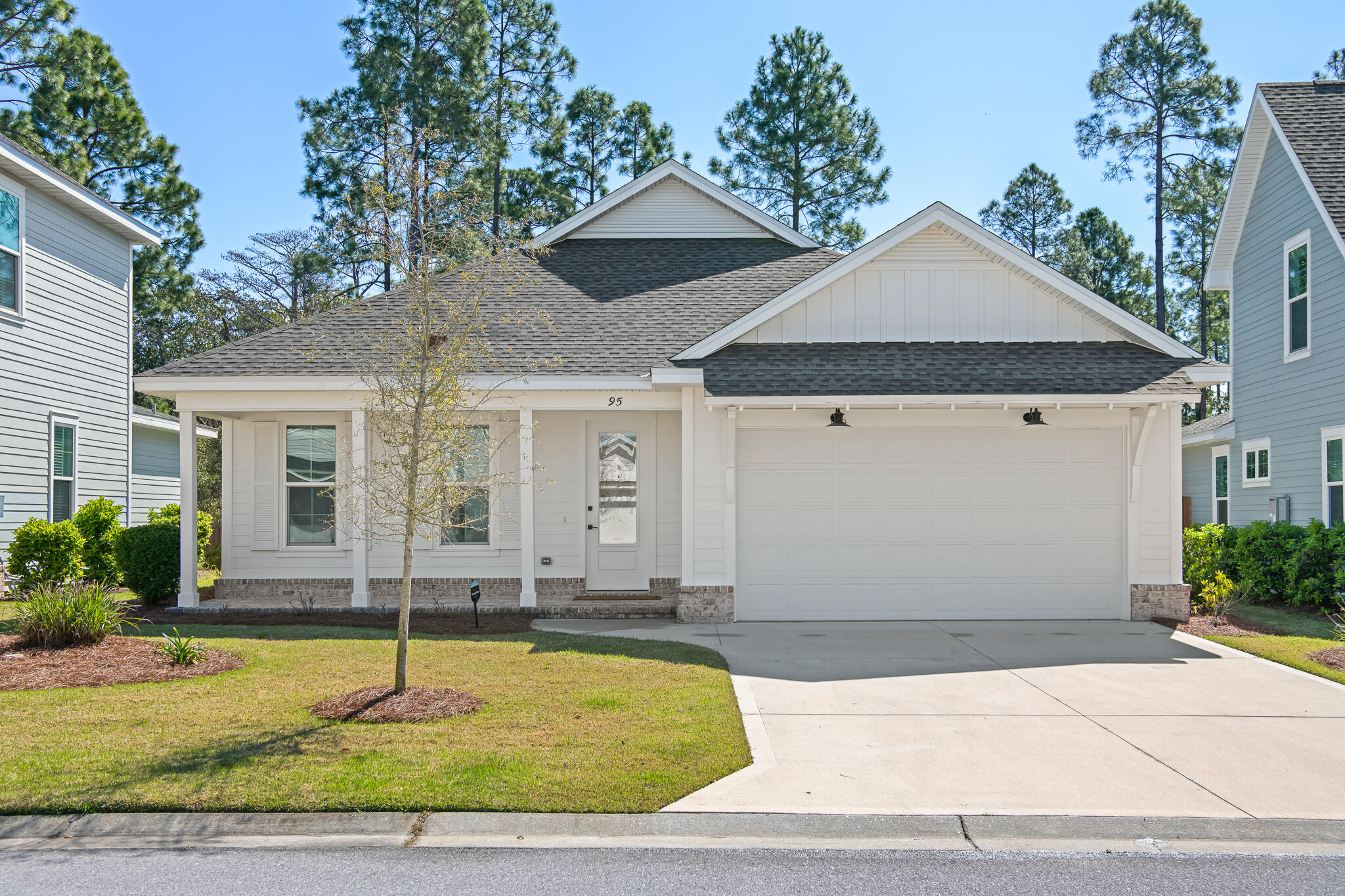 This beautiful residence, constructed by Huff Homes, features the Bella Plan and is situated on a premium lot that includes a green space in the backyard. The property boasts an inviting screened porch with no neighbors behind it, along with a private patio equipped with a gas hookup for your grill. The home is being sold furnished and has been upgraded with Bosch appliances, as well as brand new Mohawk waterproof flooring throughout, excluding the bathrooms and laundry area. It also features quartz countertops and is located on a cul-de-sac street with no drive through traffic. This charming home is ideal for retirees, families, or a second residence. Watersound Origins is conveniently located just minutes from the beaches of 30A, Alys and Rosemary beach.Buyer to verify all information.
