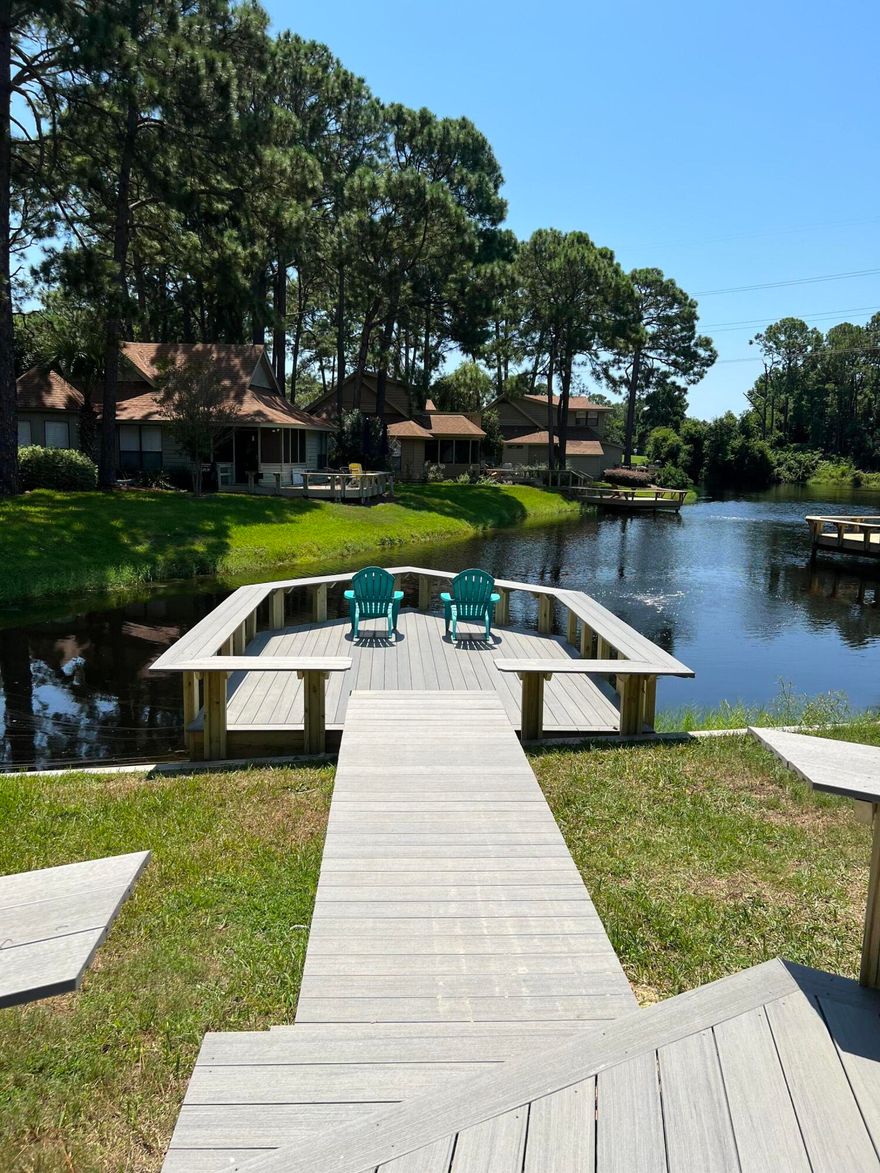 Nestled on the pond in the sought-after Fairways community of Sandestin Golf & Beach Resort, this coastal cottage perfectly blends charm, comfort, and modern upgrades.Surrounded by lush landscaping, the outdoor living shines with an oversized TimberTech front porch, expansive back deck, and upgraded dock complete with solar cafe lights--ideal for sun-filled days and relaxed evenings by the pond.Inside, the home is beautifully furnished and move-in ready, featuring an updated kitchen with French door refrigerator (2024) and 5-burner convection/air-fryer range(2024), plus a luxurious Sleep Number split king adjustable bed. Smart features throughout include keyless entry, upgraded bathroom fans with Bluetooth and night lights, and multiple wall-mounted TVs (including an 85" with soundbar)bring convenience and style.

This home also featues a brand-new roof (2025), new water heater and breaker box (2024), full-size Samsung washer/dryer, oversized parking pad for cars and golf carts, and a custom shed. The cozy screened porch with caf?? lights is the perfect retreat after a long day at the beach.

Sold fully furnished, this Fairways gem offers effortless living and access to the world-class resort lifestyle that Sandestin Golf and Beach Resort is known for.

As an introduction to the Sandestin lifestyle, we invite our new owners to explore amenities that make Sandestin special. The listing brokerage and seller(s) are presenting the buyer(s) of this property with (2) 90-minute rounds of Tennis court time, a golf foursome at one of our three championship courses, and a round of golf for up to four (4) players at the unrivaled Burnt Pine Golf Club.

Sandestin Golf and Beach Resort features more than seven miles of beaches and pristine bay front, four championship golf courses, 15 world-class tennis courts, a 226-slip marina, a fitness center, spa and celebrity chef dining. Shop, dine and play at the charming pedestrian village, The Village of Baytowne Wharf and more. Inside the gates of the resort, residents enjoy a balanced lifestyle of high-class living, spanning the 2,400 acres from the beach to the bay. Everything within the gates of the resort is accessible by golf cart or bicycle. The entire resort is interconnected by miles of pedestrian, bike and golf cart paths that weave through groves of live oaks, meandering past natural lagoons, fountains, man-made lakes, and meticulously landscaped fairways.
