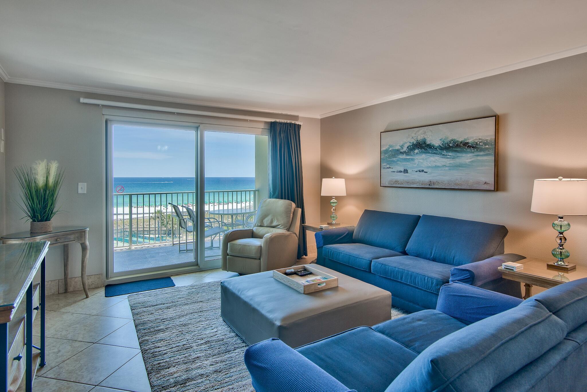 MILLION DOLLAR VIEW! This amazing condo is located in the heart of Destin, FL - a #1 ranked beach and vacation spot in the United States! This condo is on the 6th floor with 2 bedrooms & 2 full baths. It offers an amazing view of the Gulf of Mexico. GREAT investment opportunity with a very strong rental history. This condo is offered fully furnished and it could serve as an excellent 2nd home or rental property. White appliances in kitchen and new granite counter tops. Both bedrooms have updated furniture and the Master Suite has a double vanity and walk-in shower. This condo is in perfect proximity for fine restaurants, shopping, and water activities for everyone! It is set back in a quiet cove of Destin.