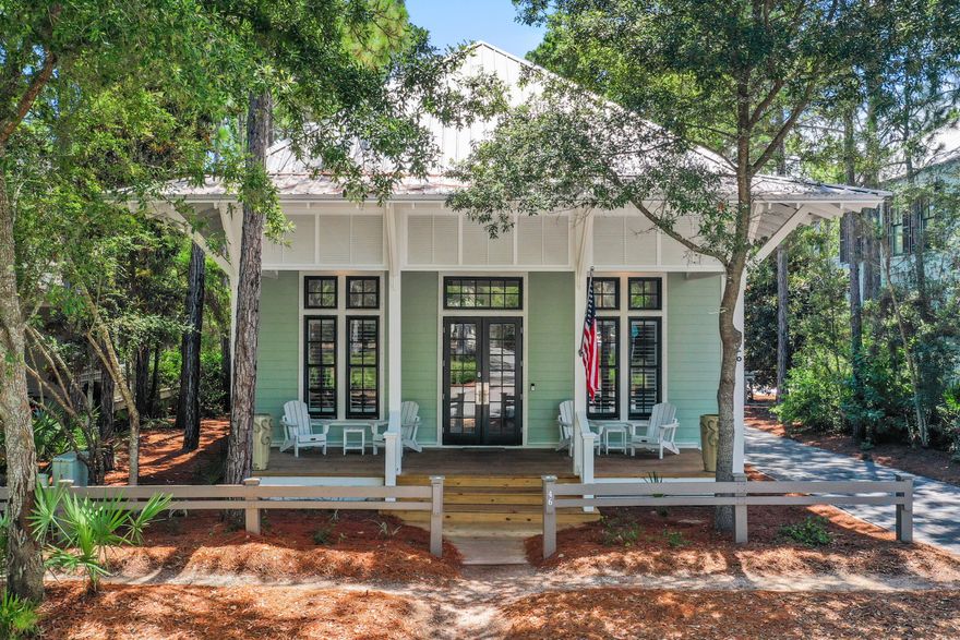 Newly Renovated 4 bedroom/4.5 bath with an incredible outdoor space for entertaining located close to Camp Watercolor.  This home has been fully renovated and was just completed in February 2024.  All new systems including HVAC, tankless hot water heater, kitchen, all new bathrooms, and flooring refinished.  The high paneled ceilings add to the expansive living area that flows to front porch.  The covered and enclosed back porch area has an outdoor dining area protected from the elements along with a large fireplace and sitting area to enjoy those cool nights in the fall that is not included in square footage.A great opportunity to have a 4 Bedroom each with ensuite baths in Watercolor for under 3 Million.  Don't miss this opportunity.Home is on Vacation Rental Program.